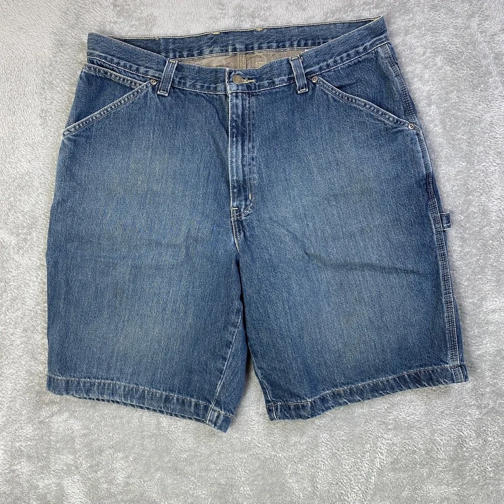 VTG Members Mark Shorts Men 38 Blue Denim Carpenter Workwear Skater Y2K Baggy